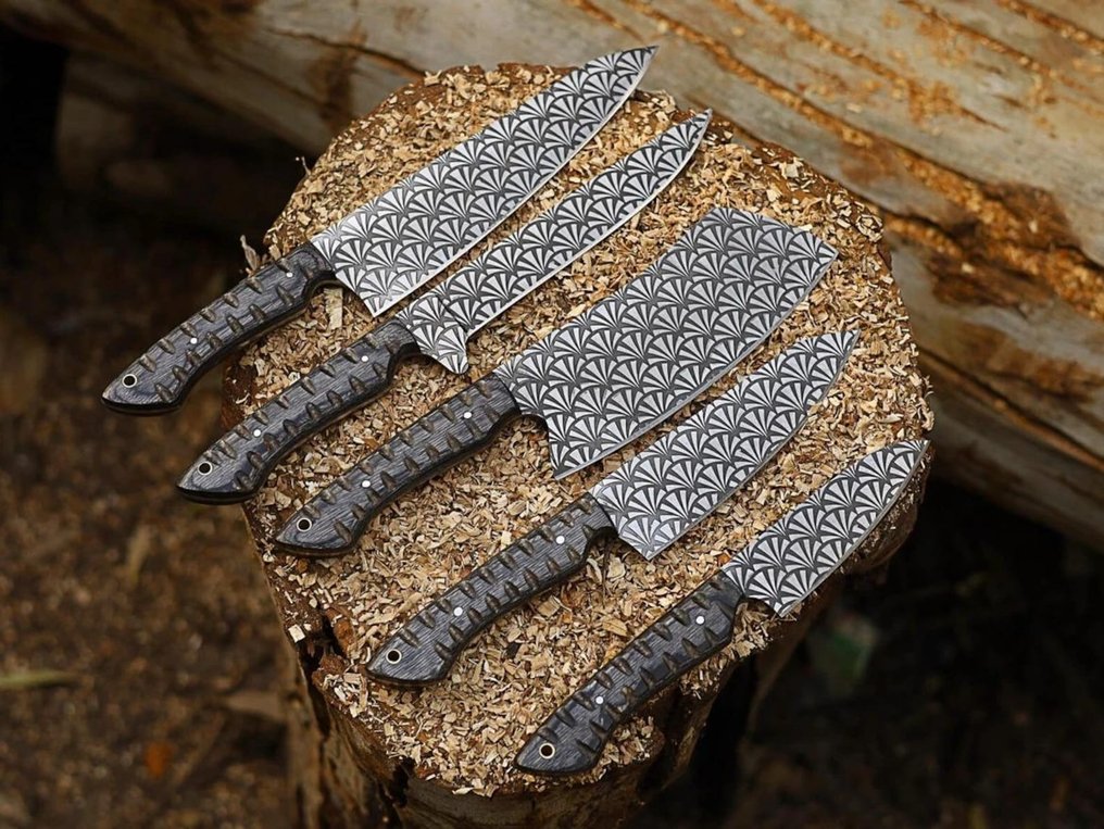 X - 厨刀 - Kitchen knife set -  厨师刀 - 蔷薇木, 甜 - 北美 - 烧烤厨师套装，厨师刀 #1.0