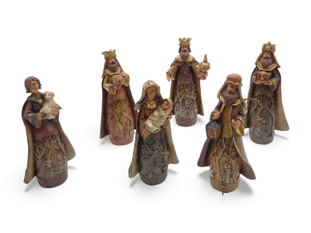 Nativity scene (6) - Model 'Nativity' with the Holy Family, 3x Wise Men (Melchior, Gaspar, Balthazar), Shepherd - - Composite #2.1