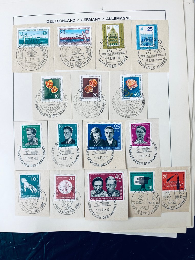 Λαοκρατική Δημοκρατία της Γερμανίας  - Συλλογή DDR Blokken + Zegels σε χαρτί με όμορφες αποτυπώσεις / σημαίες σφραγίδων #1.0