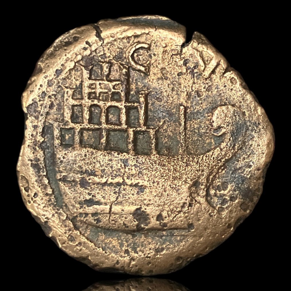 Repubblica romana. Octavian and Divus Julius Caesar. 44-27 B.C.. AE As or Dupondius, Vienne mint, struck ca. 36 B.C. (Senza prezzo di riserva) #1.0