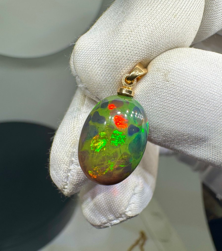 Οπάλιο Κρεμαστό κόσμημα - Ύψος: 23 mm - Πλάτος: 10.5 mm- 1.09 g - (1) #2.1