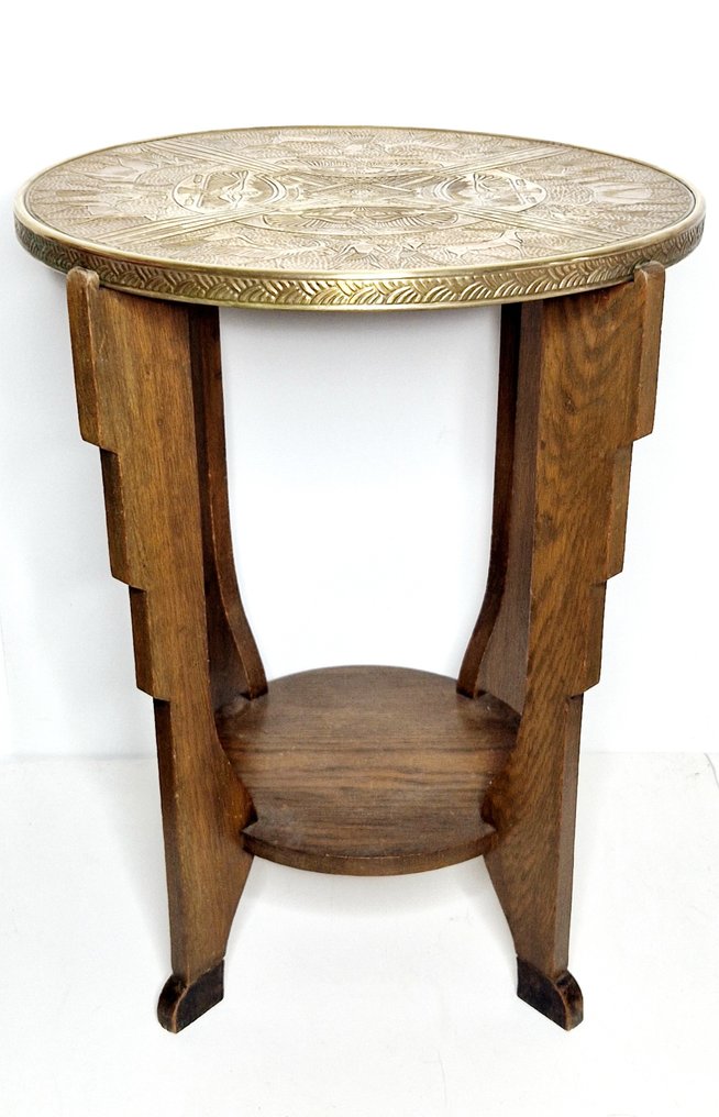 边桌 - 木, 铜 #1.0