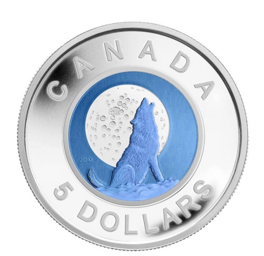 Καναδάς. 5 Dollars 2012 Full Wolf Moon Niob #2.1