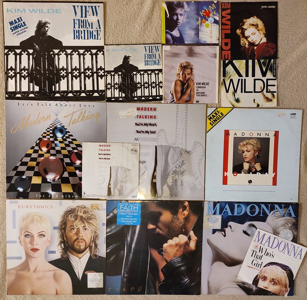 Modern Talking, George Michael, Eurythmics, Madonna - 14 x Vinyl - LP Albums (multiple items) - Stereo, Sticker Edition - 1981 #1.0
