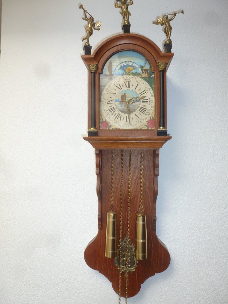 Horloge à queue frisonne -   Bois, Laiton - 1950-1960 #1.0