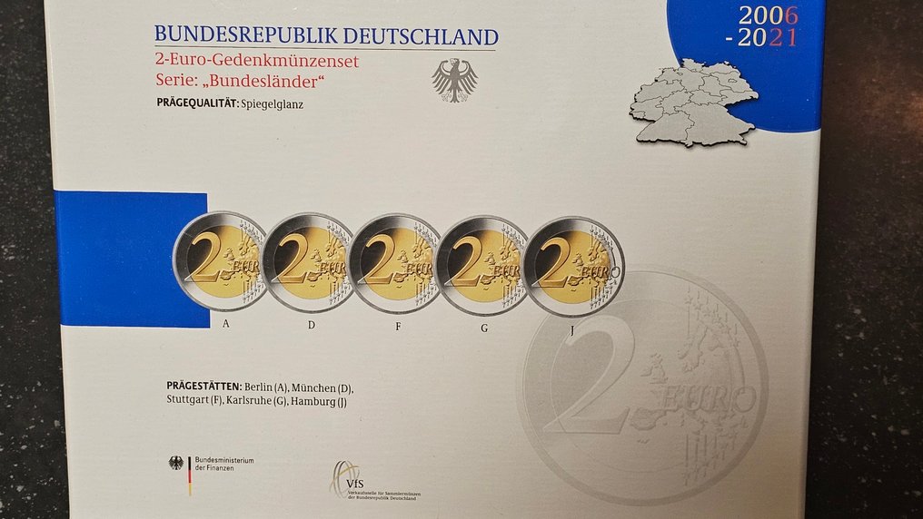 Γερμανία. 2 Euro 2006/2021 (80 coins) Proof #1.0