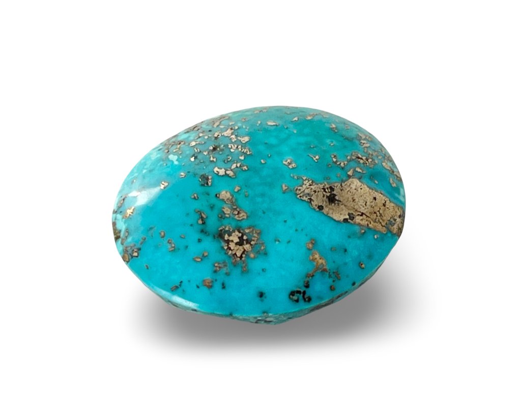 尼沙普土耳其石配黄铁矿 - 40,30 克拉 弧面形- 8.08 g #1.0