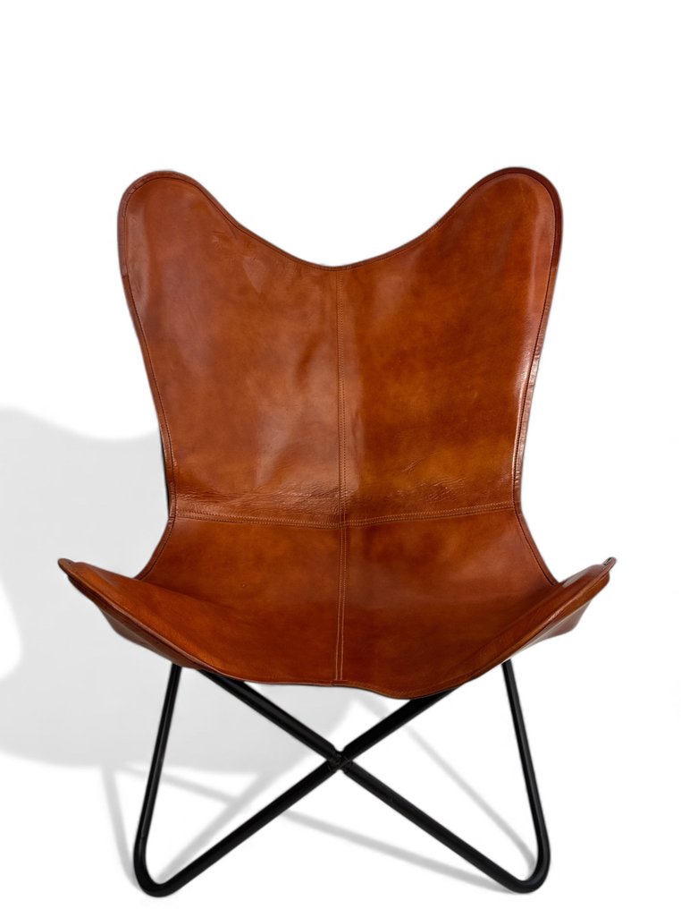 Lenestol - Sommerfuglstol - Lær, Metall - Sommerfuglstol (butterfly) #2.1