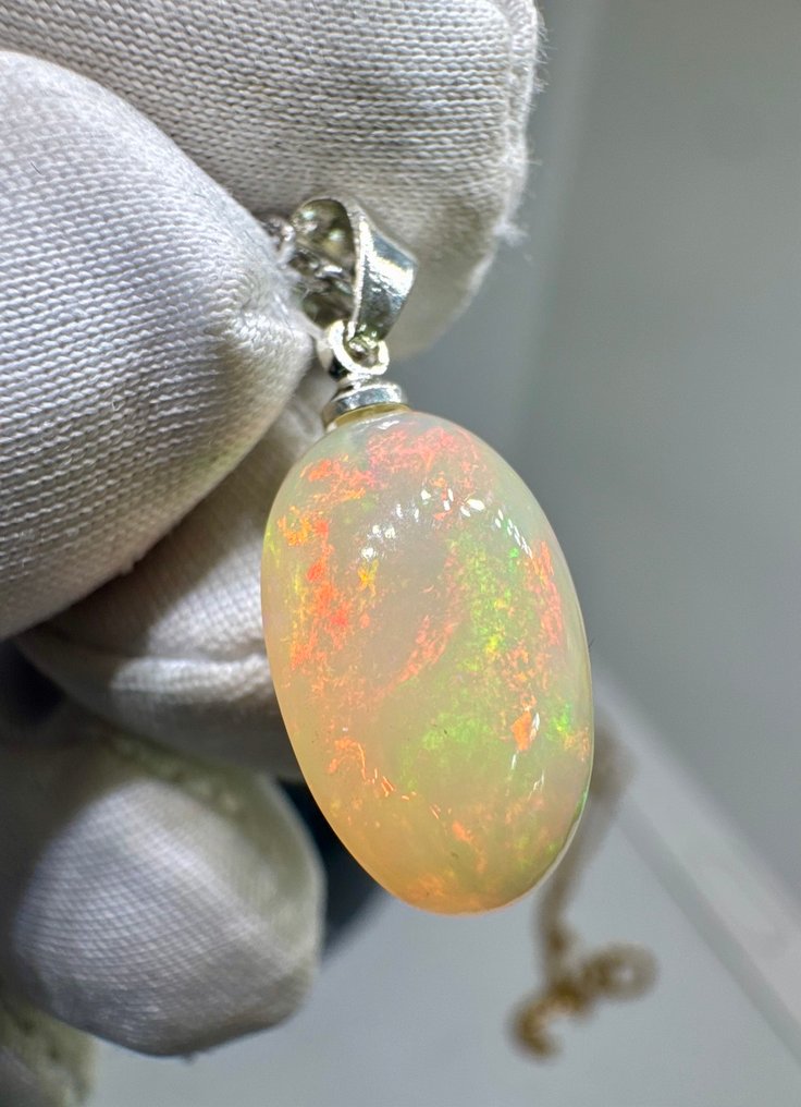 Οπάλιο Κρεμαστό κόσμημα - Ύψος: 23 mm - Πλάτος: 10 mm- 1.05 g - (1) #4.3