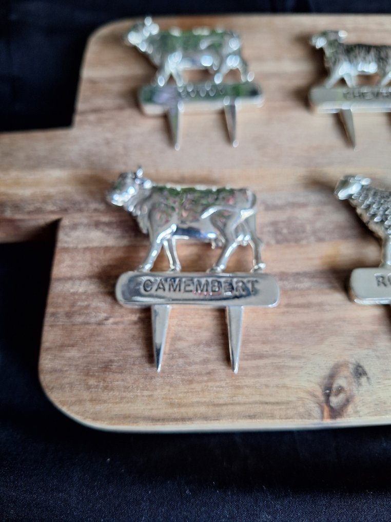 Service de table (6) - métal verni d'argent - Pièces à fromage argentées #4.3