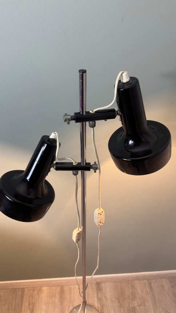 上射落地燈 - 复古Deens设计地灯 - 中世纪风格可调节灯罩 - 金屬 #2.1