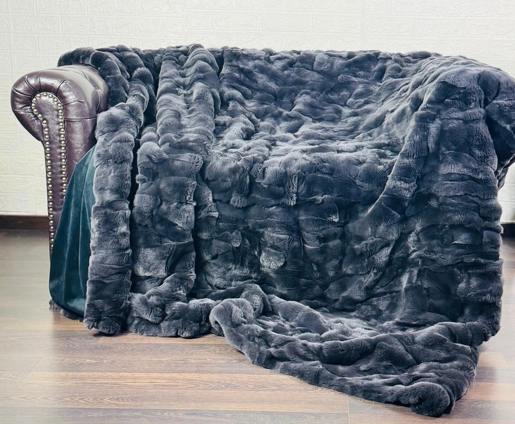 Decke  - 220 cm - 110 cm - Grau - Fur Rex Chinchilla #4.3