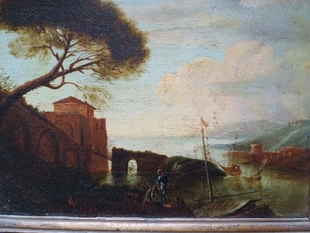 意大利学校 (XIX) - Paesaggio marino con barche #4.3