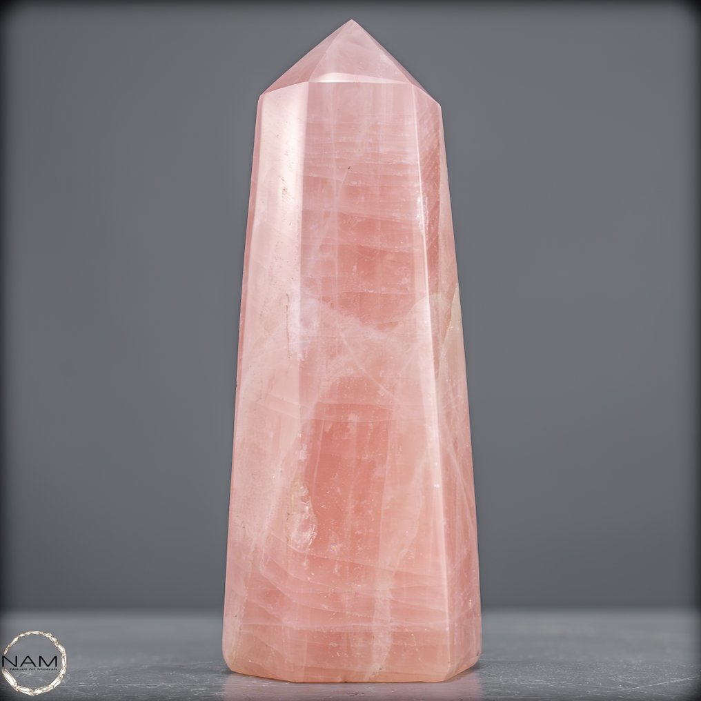 Beautiful rose quartz obelisk Symbol of love and harmony- 1496.15 g #3.2