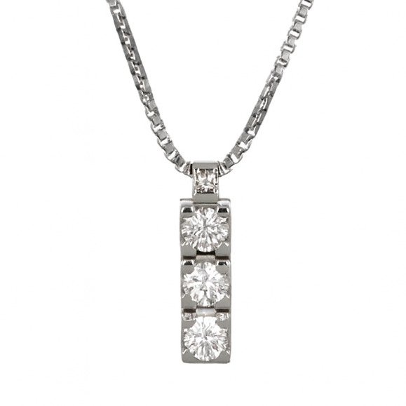 吊坠项链 - 18K包金 白金 - 0.66ct. tw. 钻石 (天然) #1.0