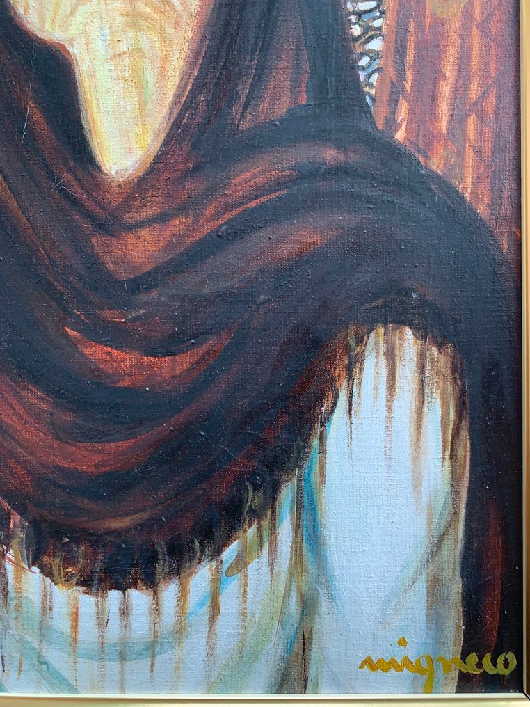 Giuseppe Migneco (1908-1997) - Vecchia con lume #3.2