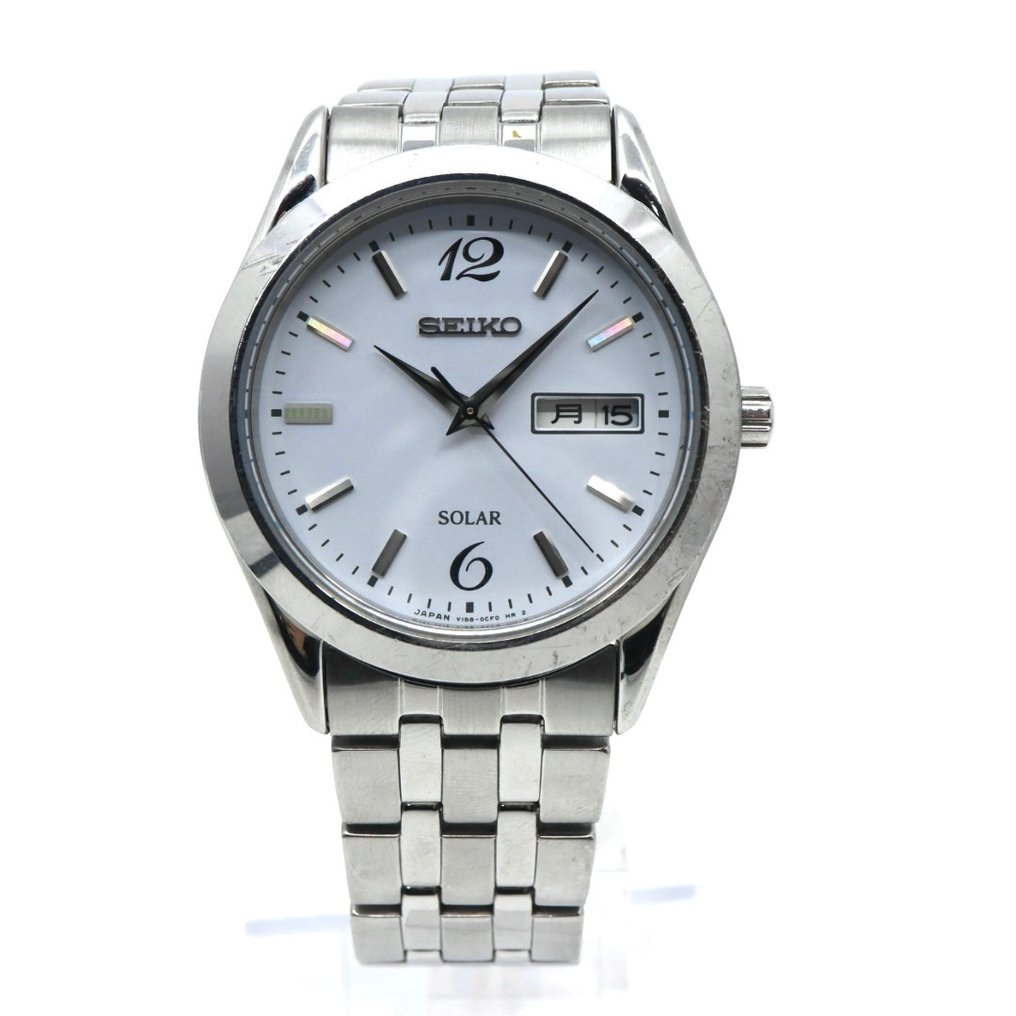 Seiko - Solar Day-Date White Dial - Zonder minimumprijs - V158-0AZ0 - Unisex - 2000-2010 #3.2