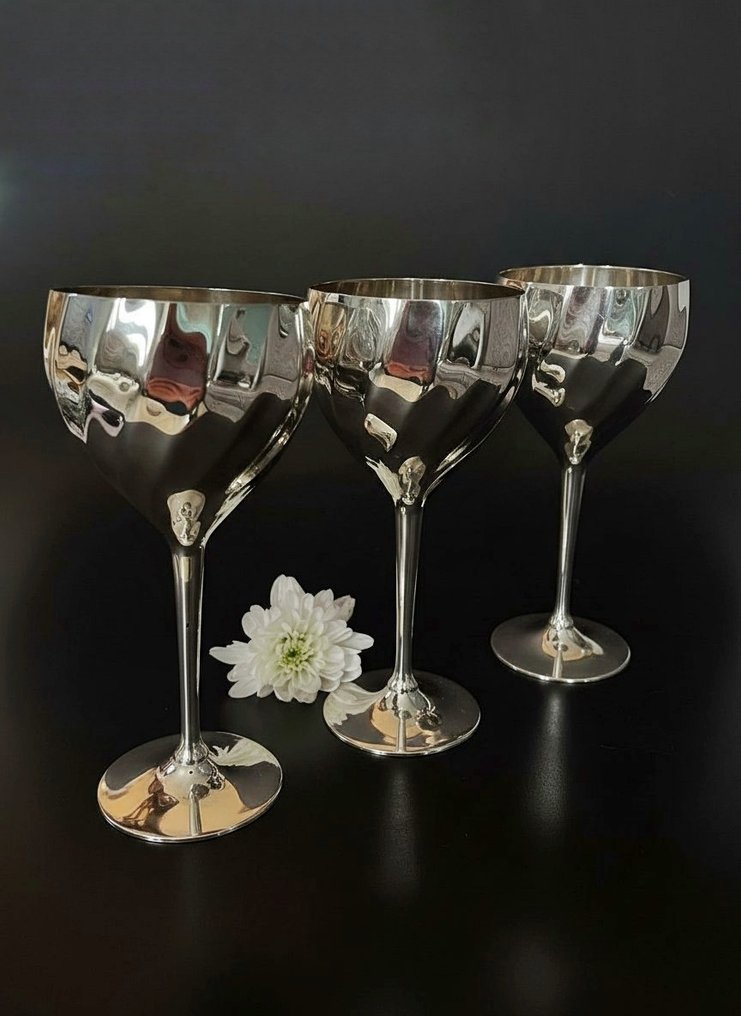 STS - 酒柜 (4) - 镀银, 金属, 玻璃 - 漂亮的香槟冷却器 #4.3