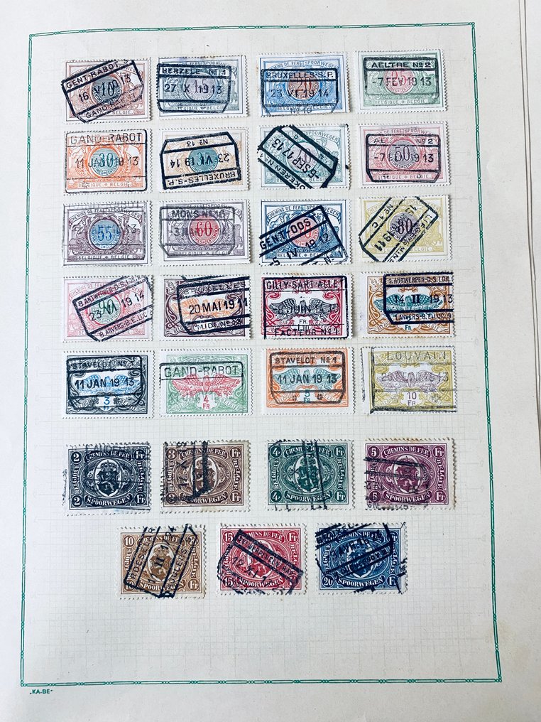 比利时  - 比利时铁路与服务邮票收藏 #2.1