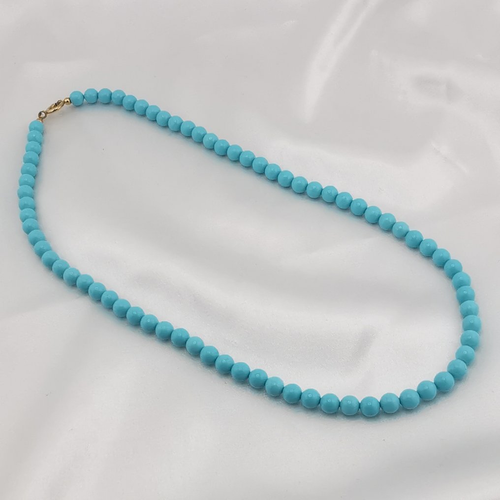 绿松石 - 银 - 项链 - 手工制作 #4.3