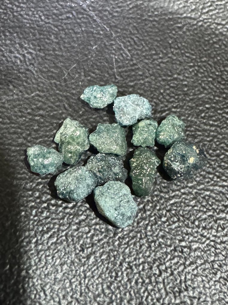 χωρίς τιμή ασφαλείας - 12 pcs Διαμάντι  (Φυσικού χρώματος)  - 10.00 ct - Fancy dark Μπλε, Πράσινο Μπλε, Πράσινο - I2 - Δεν υπάρχει εργαστηριακή έκθεση #1.0