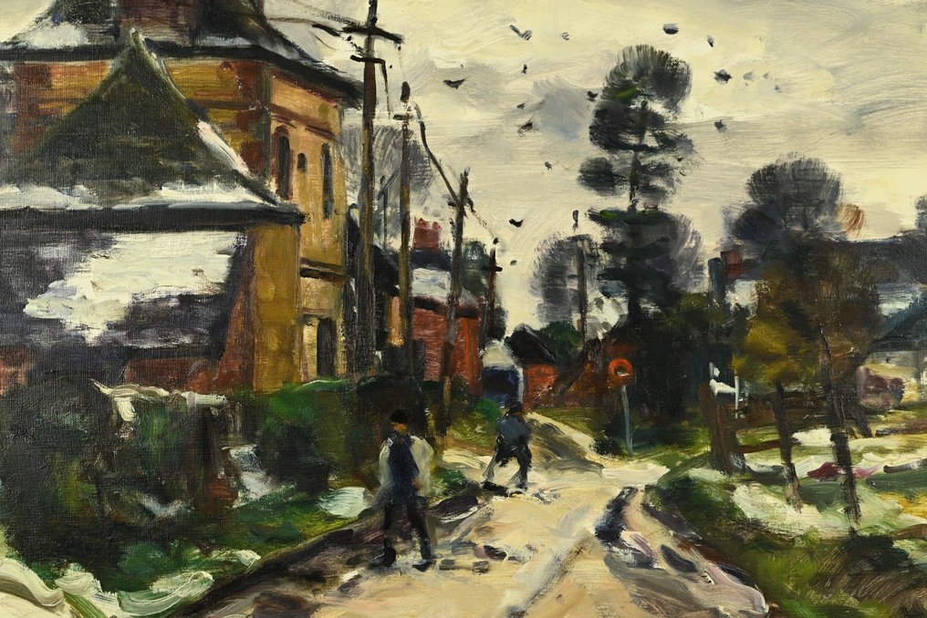 Gaston Sebire (1920-2001) - Manoir et chemin sous la neige #4.3