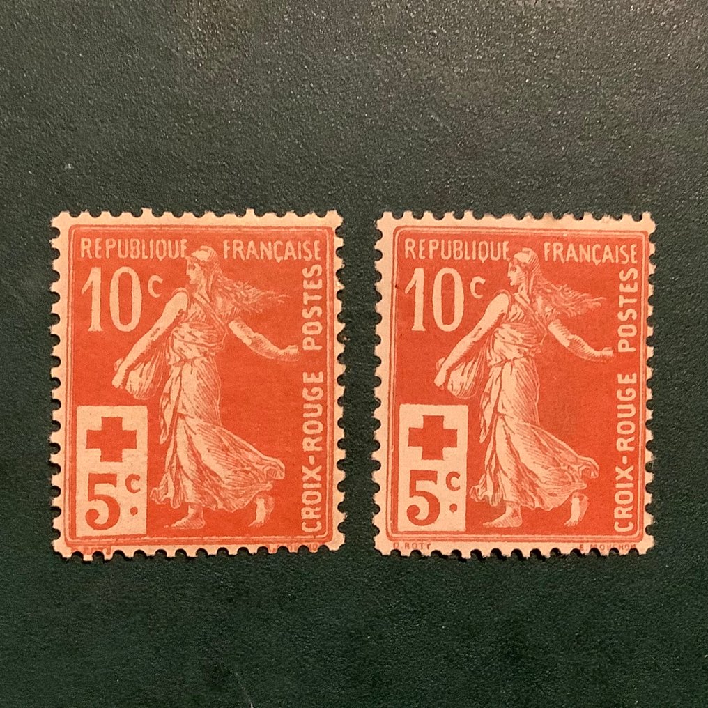 France 1914 - Red Cross in both nuances - MNH - Yvert 147 en 147a #1.0