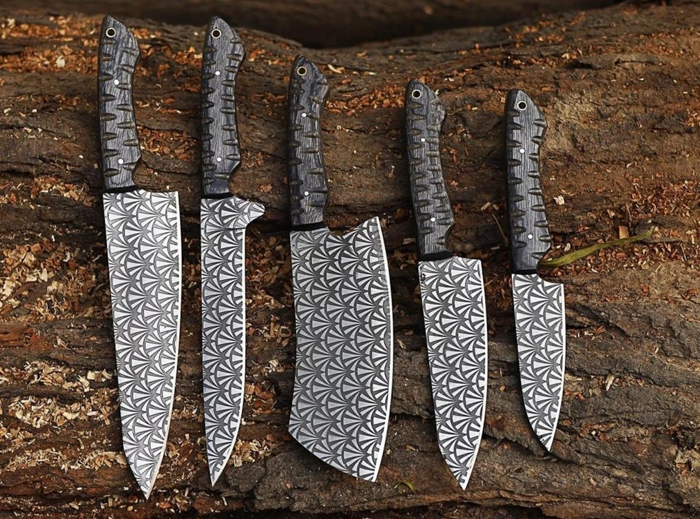 X - 厨刀 - Kitchen knife set -  厨师刀 - 蔷薇木, 甜 - 北美 - 烧烤厨师套装，厨师刀 #1.0