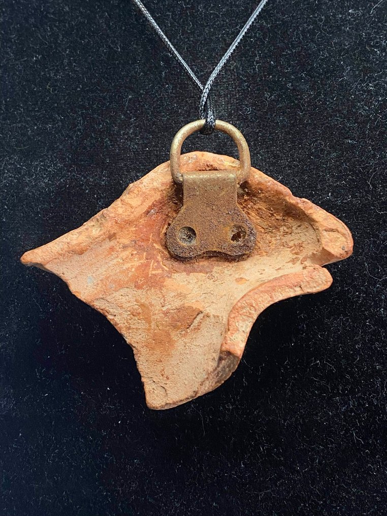 Ancient Roman Terracotta Amphora, Large Ancient Roman Ram's Head Fragment of an Amphora  (No reserve price) #4.3