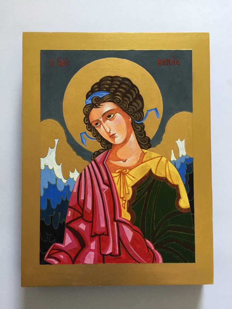 Icône - Archange Gabriel - Tilleul - Peint à la main - 18 x 24 cm #1.0