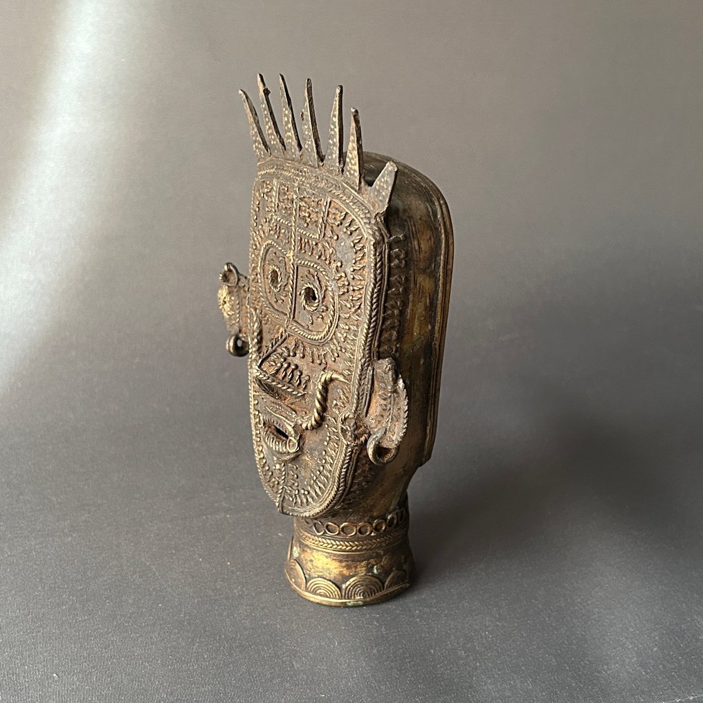穆里亚面具 - 黄铜色 - 印度 - S. XIX-XX #1.0