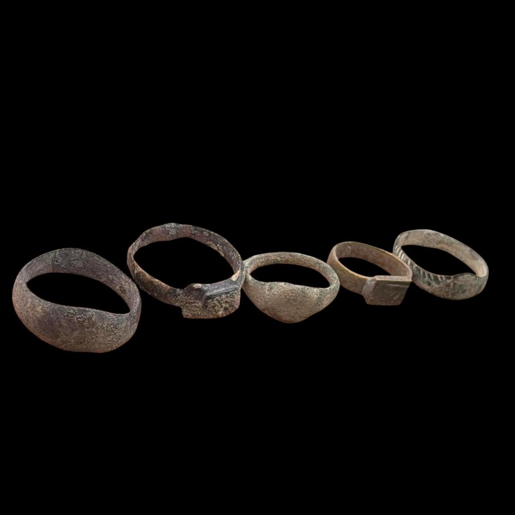 中世紀前期 青銅色 戒指 lot of 5  (沒有保留價) #1.0