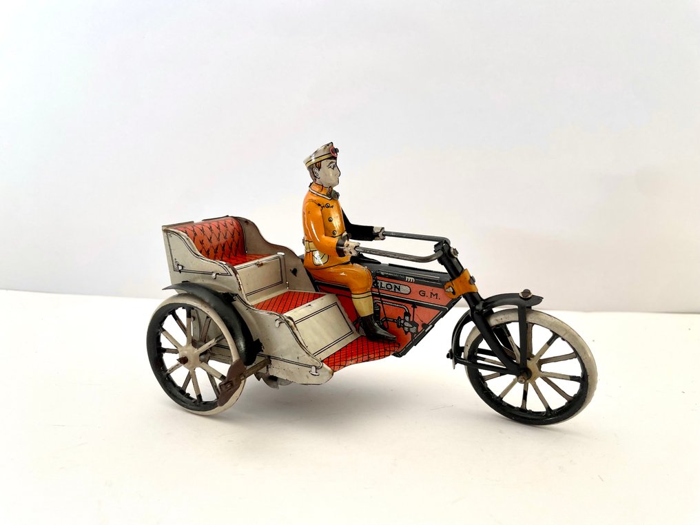 Greppert & Kelch - Ciclone Motocicleta com sidecar nº 507/8 - Brinquedo de lata de corda - 1910-1919 - Alemanha #2.1