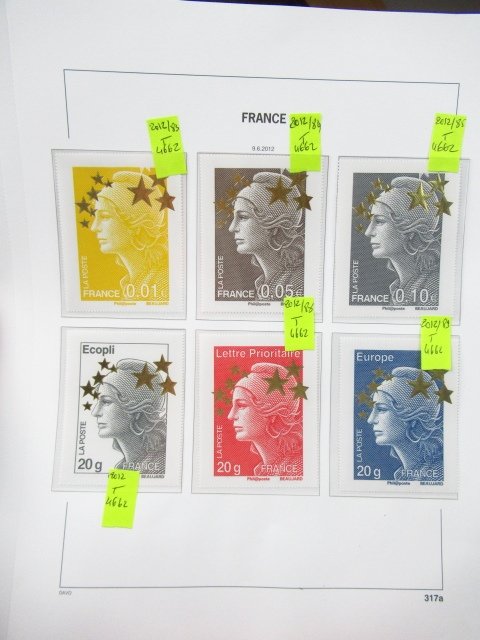 Frankreich 2012 - Briefmarkensammlung auf Davo-Seiten. #1.0
