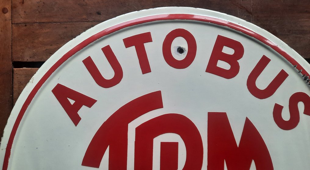 Διαφημιστική πινακίδα - Παλιά κεραμική πινακίδα - Tplm Στάση λεωφορείου #3.2