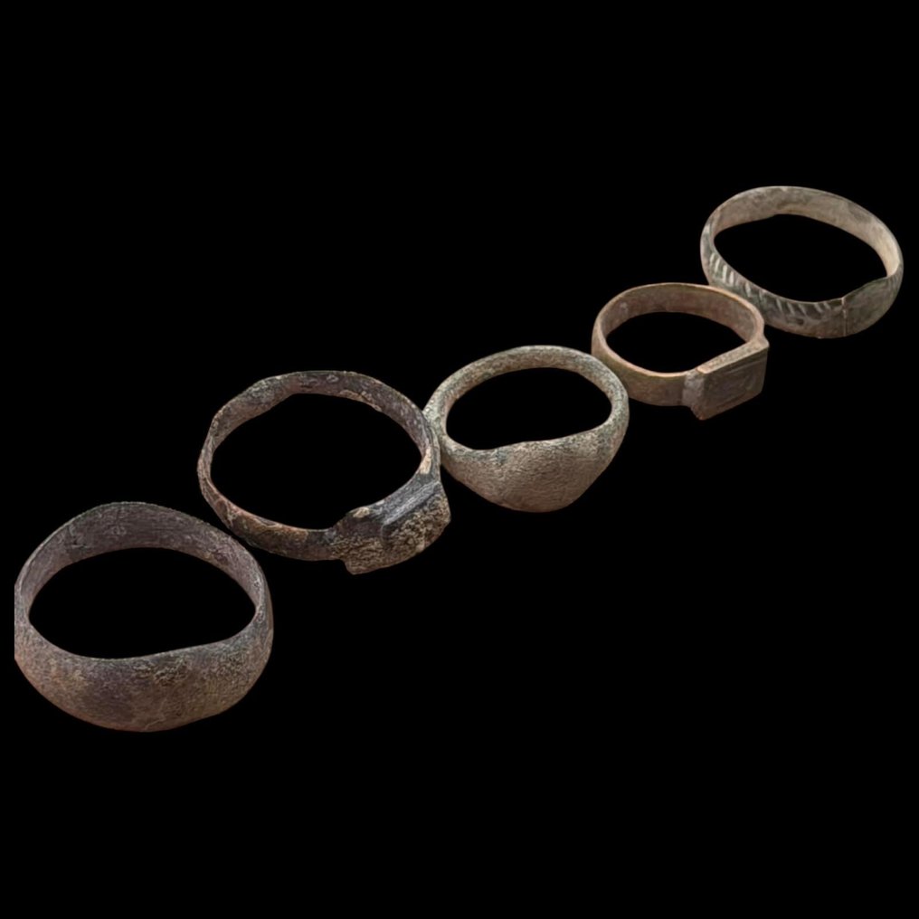 中世紀前期 青銅色 戒指 lot of 5  (沒有保留價) #3.2