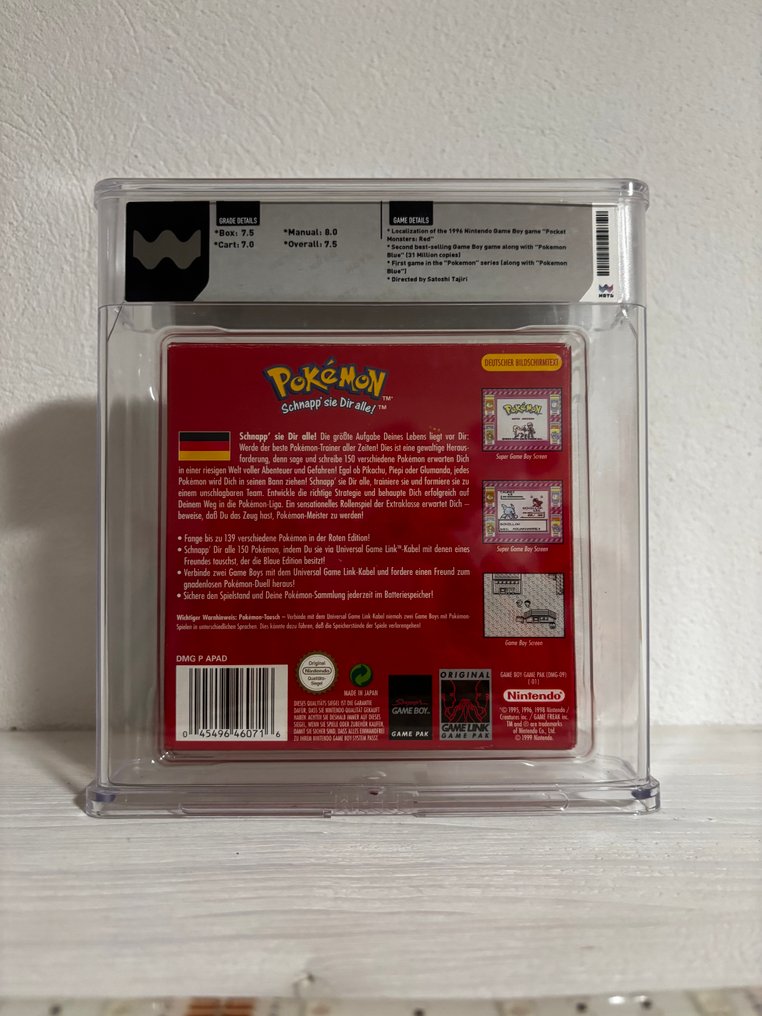 Nintendo - Gameboy Classic - Pokémon Rote Edition - graded WATA 7.5 CIB - Video game - In original box #1.0