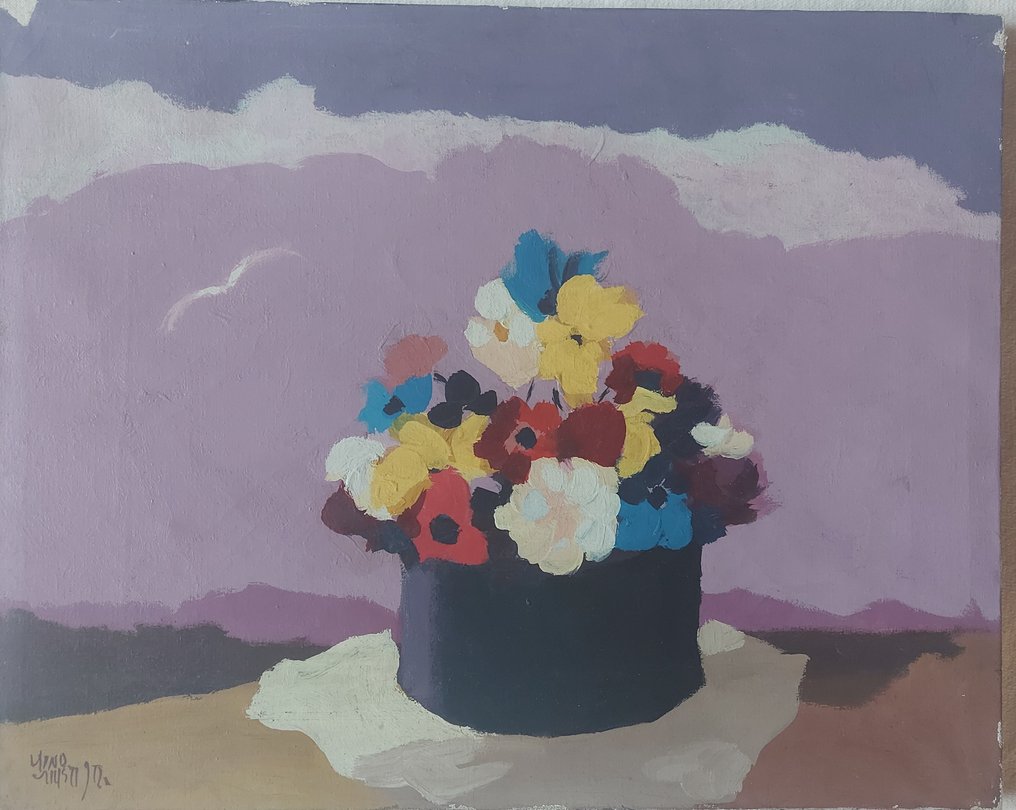 Gino Giusti (1937–2019) - Fiori e gabbiano #4.3