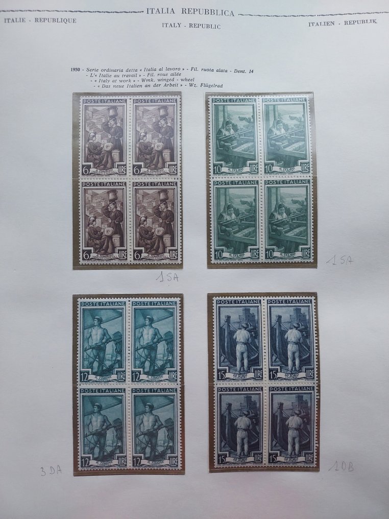 義大利共和國 1950/1974 - 完整四行诗集，新**/mnh #1.0