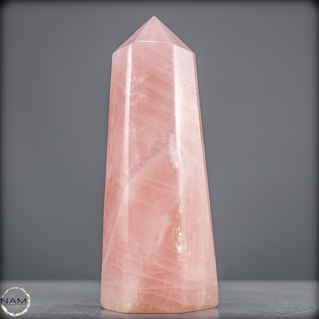 Beautiful rose quartz obelisk Symbol of love and harmony- 1496.15 g #4.3