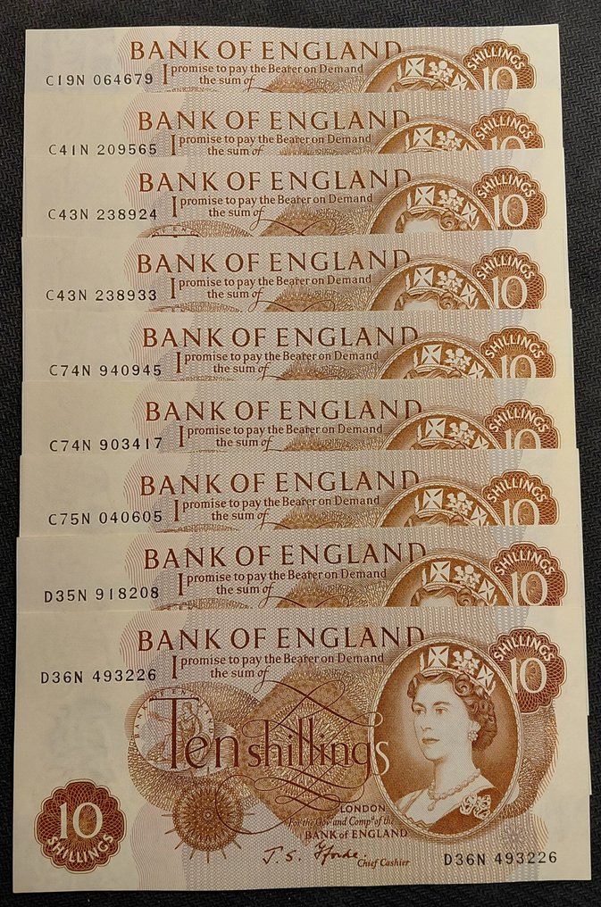 Marea Britanie. - 9 x 10 Shillings - ND (1961-70) - Pick 373c (Fără preț de rezervă) #1.0