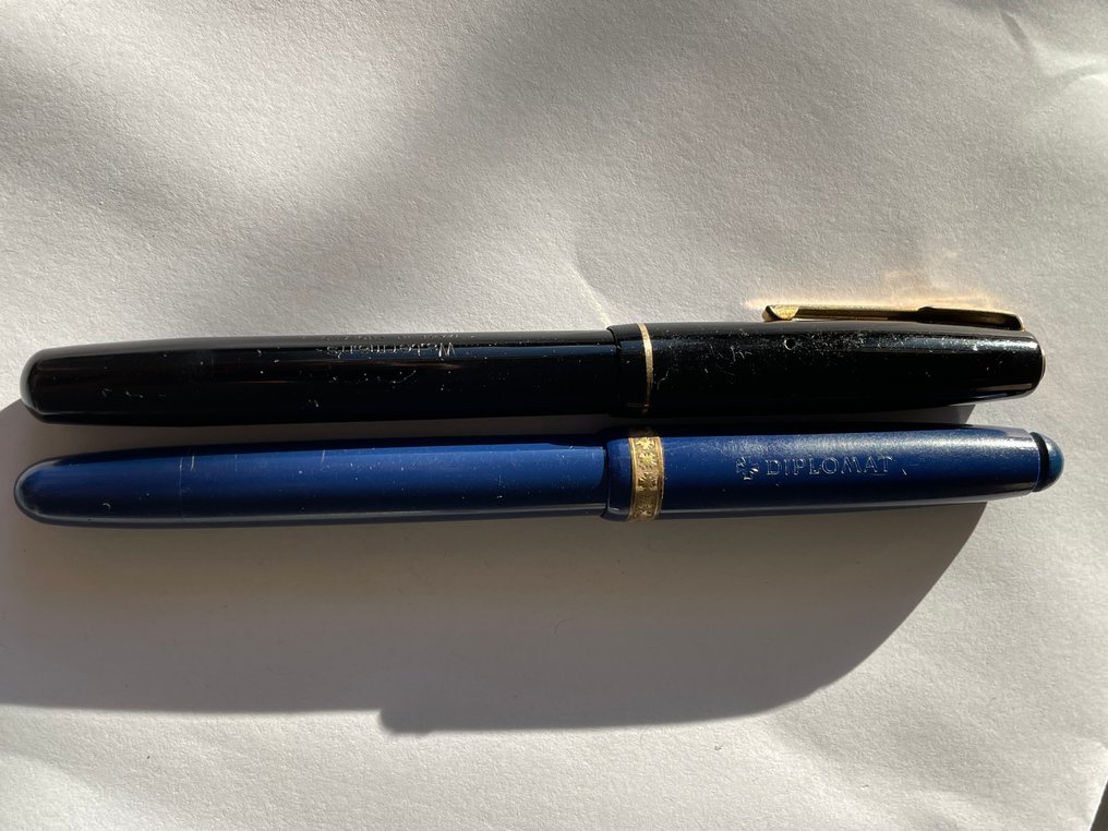 Waterman’s & Diplomat  - Vintage Waterman’s & Diplomat pen with Iridium & 14 CT Gold nib point - Zonder minimumprijs - Fountain pen #1.0