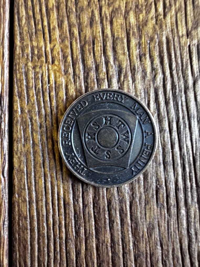 1858c R.A.M 共济会标记代币/“便士”。. 1858  (没有保留价) #1.0