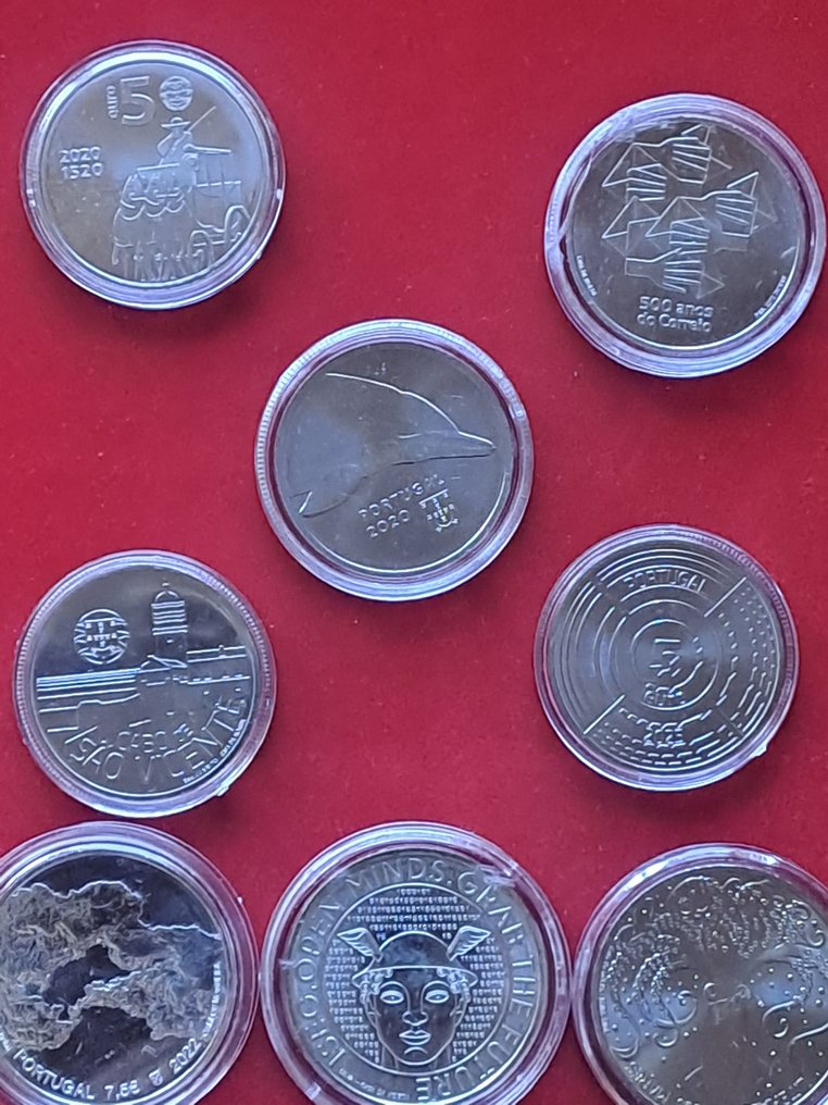 Portugal. 5 Euro / 7,5 Euro 2020/2025 (8 moedas)  (Zonder minimumprijs) #1.0