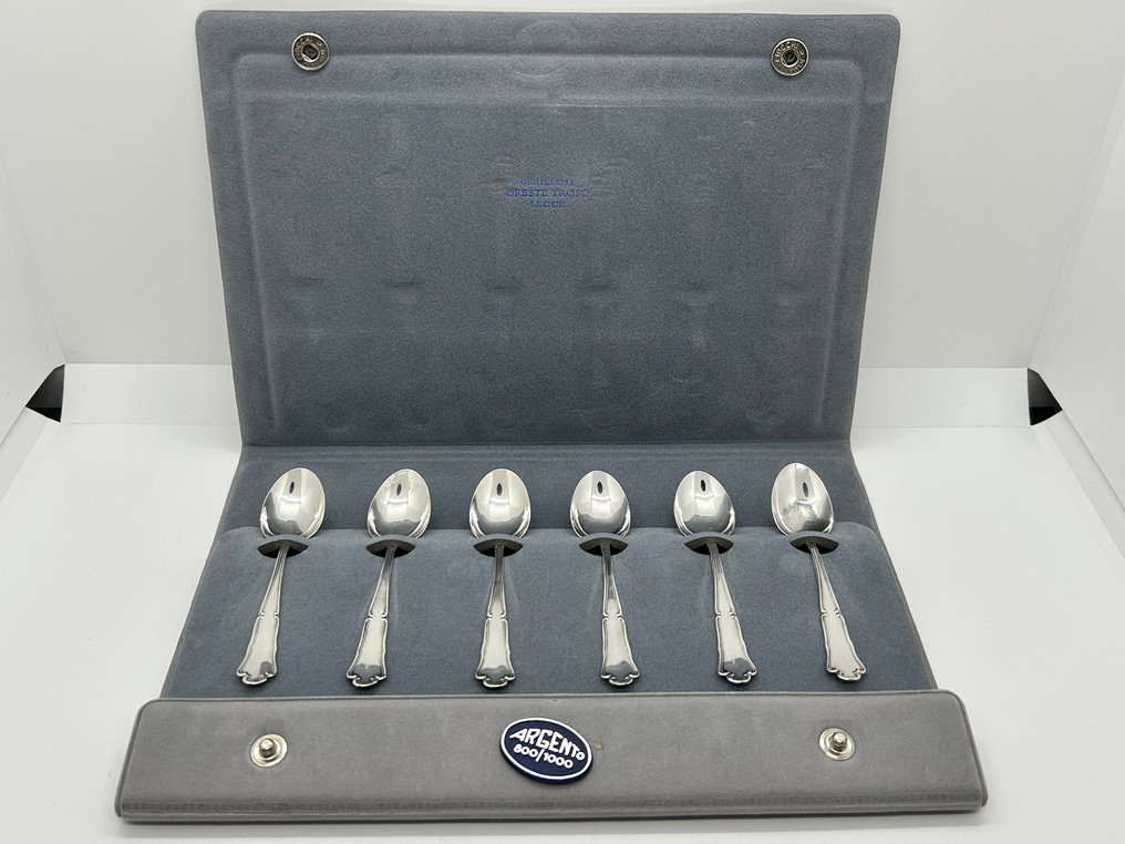 Fratelli Calegaro - Κουτάλι καφέ (6) - .800 silver - Πρωτότυπη θήκη #1.0