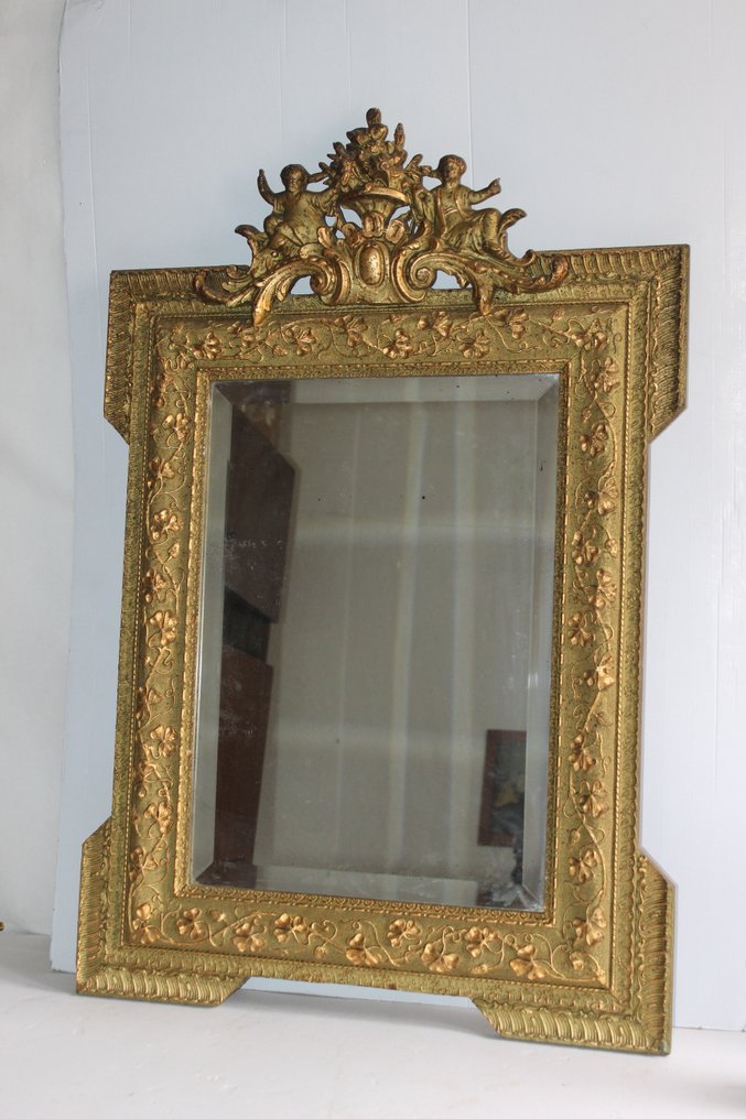 镜子  - 木, 金, stuc - 19世纪金箔 #1.0