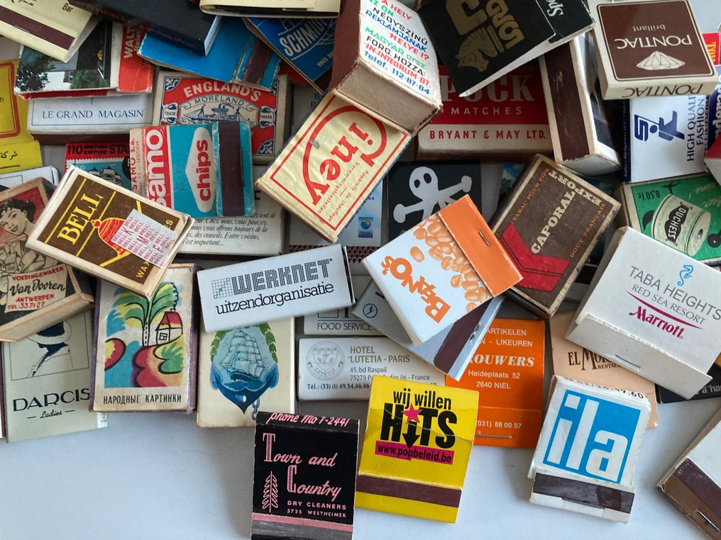 主题收藏系列 - 一批复古火柴盒、标签和信封（包括烟草、餐厅等） #3.2