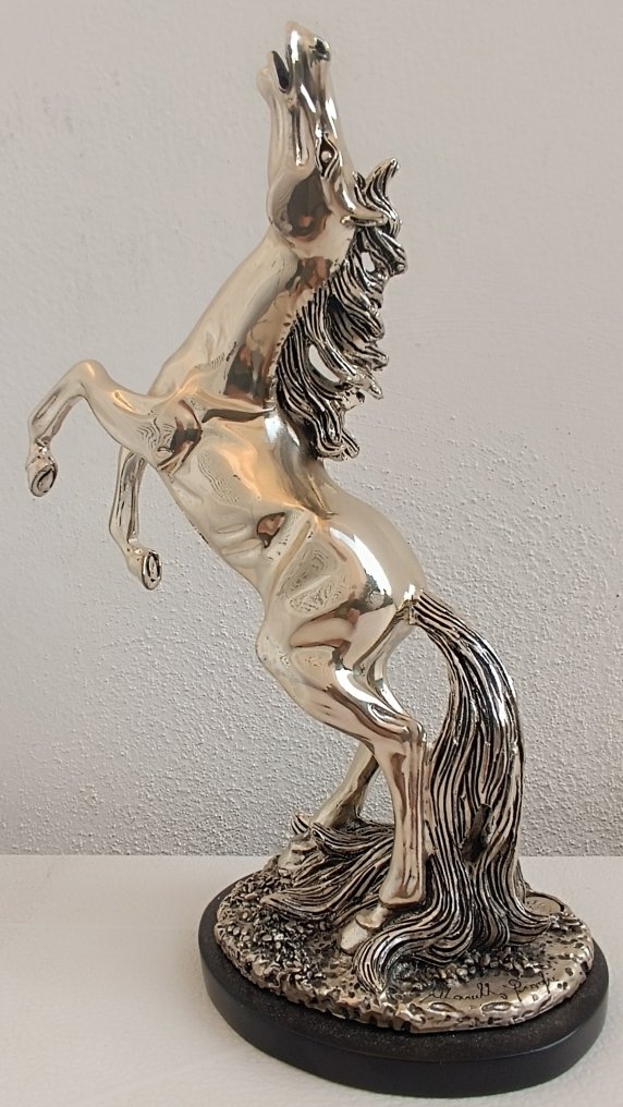 Marcello Giorgio - Γλυπτό, Cavallo Rampante - 25 cm - .925 silver - 2000 #1.0