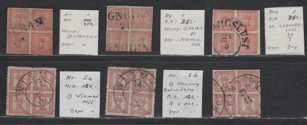 施威林大公國 1856 - 特別拍品 4/4 克林姆特币“加冕的公牛头” - Michel 1, 5 #2.1