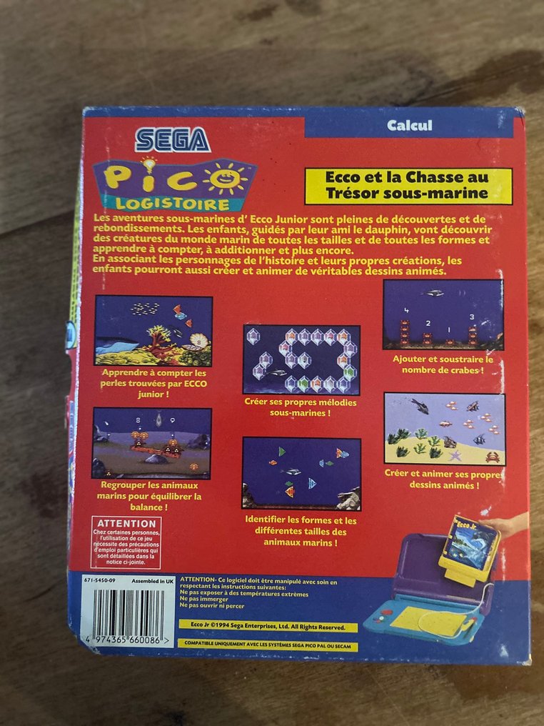 Sega - Pico - Ecco Jr. et la Chasse au Trésor sous-marine (Ecco Jr. and the Great Ocean Treasure Hunt!) - Video game - In original box #1.0